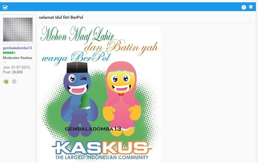 *** YUUUKKKK IKUTI LOMBA KREATIFITAS UCAPIN IDUL FITRI BERPOL ***