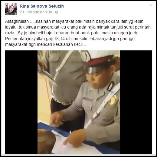 Oknum Polisi Cari THR dari Masyarakat Kecil (TILANG PALSU)