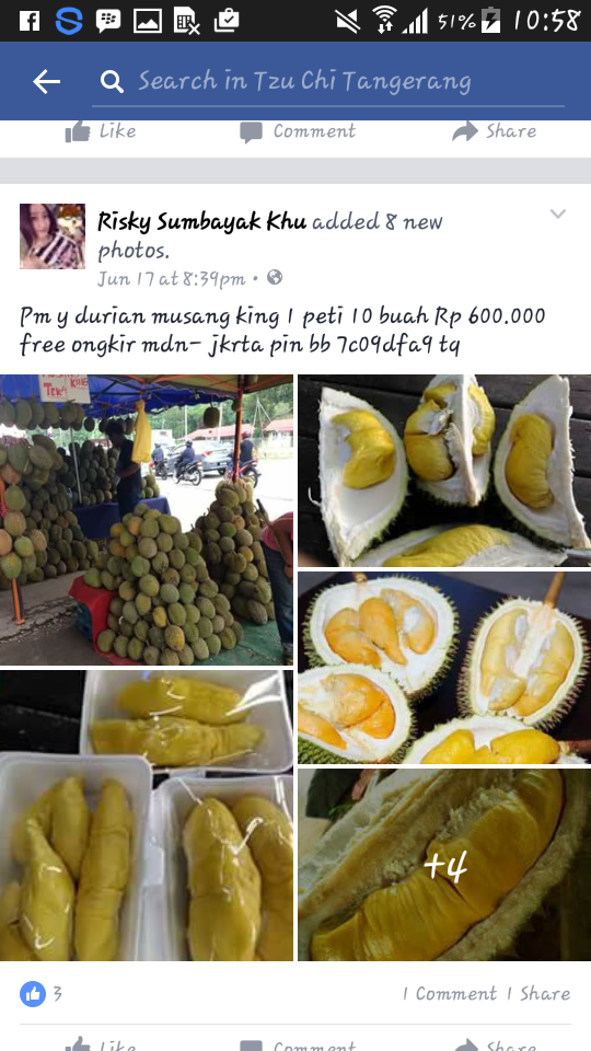 hati hati penipuan dgn penjual ini (jual durian musang king)