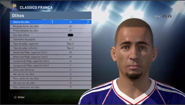 Panduan Face &quot;Player Classic&quot;, Pes Edit 2016