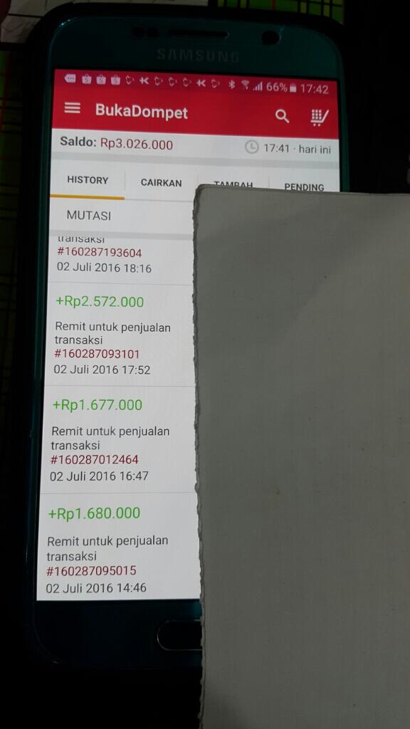 Penarikan uang di saldo dompet tanpa ijin pelapak