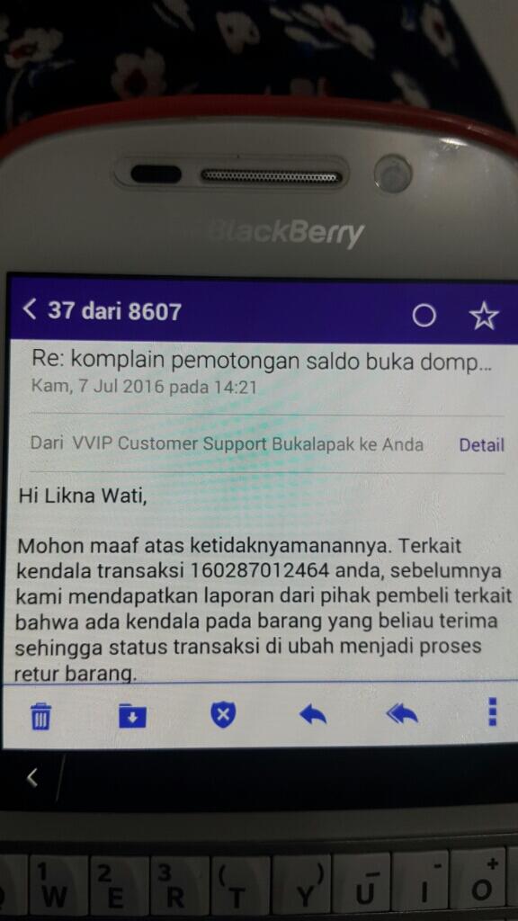 Penarikan uang di saldo dompet tanpa ijin pelapak