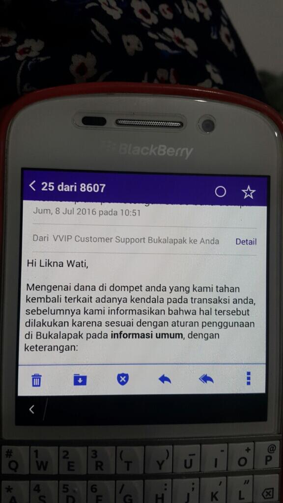 Penarikan uang di saldo dompet tanpa ijin pelapak