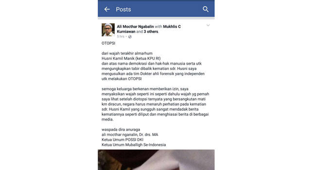Ada yang Aneh dengan Kematian Husni Kamil Manik...