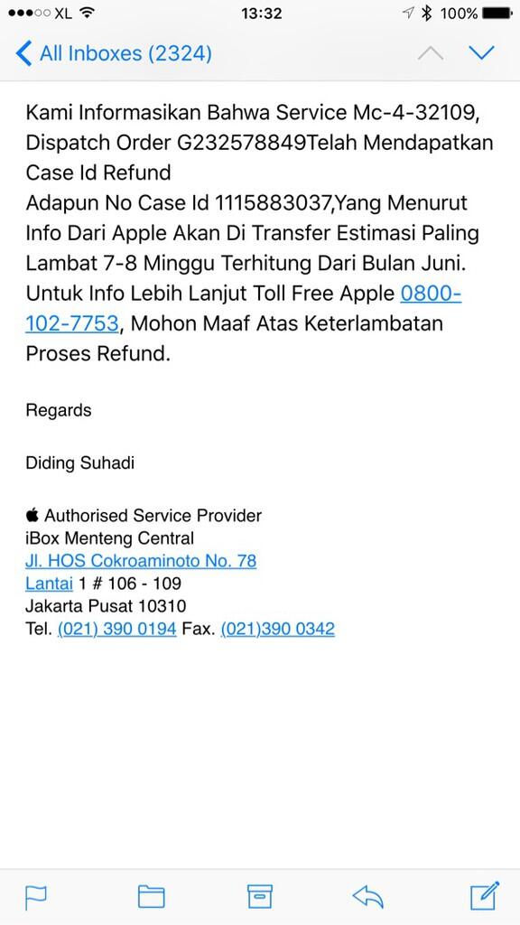 &#91;Surat Pembaca&#93; iPad mini 2 Broken &gt;5bulan unsolved. iBox Menteng dissapointed.