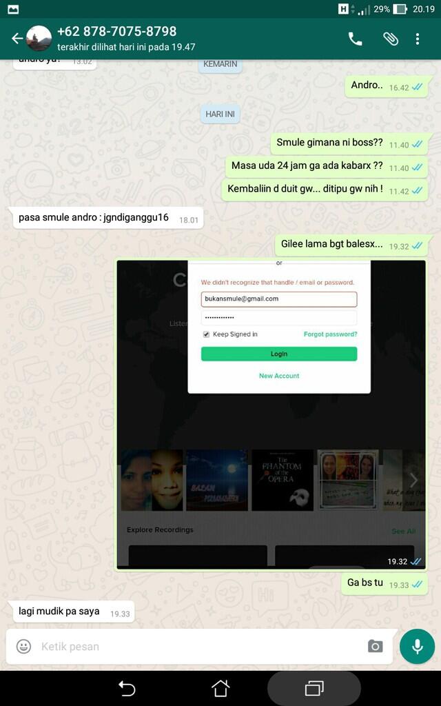 wapada membeli vip smule dgn jasa agan ini *penipuan*