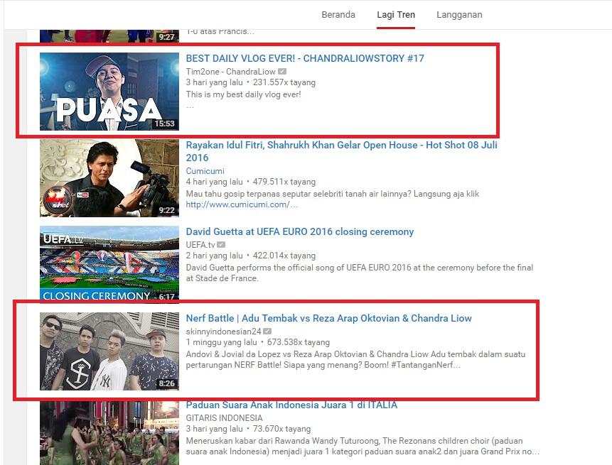 Trending di Youtube Membosankan