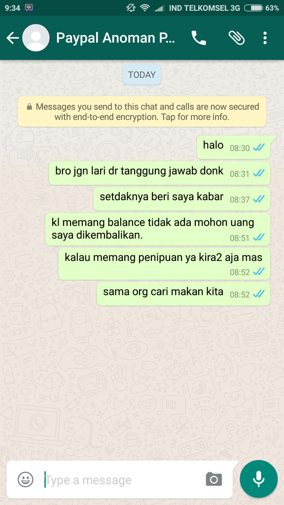 Laporan penipuan modus paypal