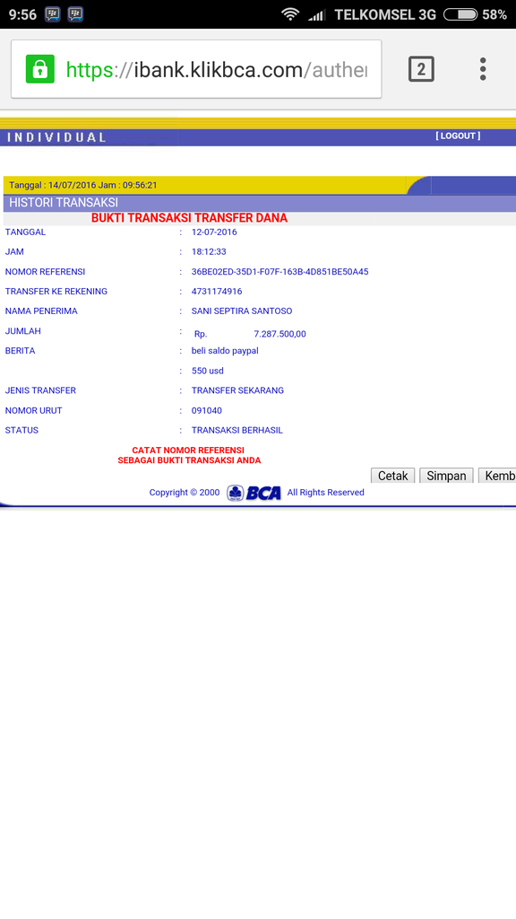 Laporan penipuan modus paypal