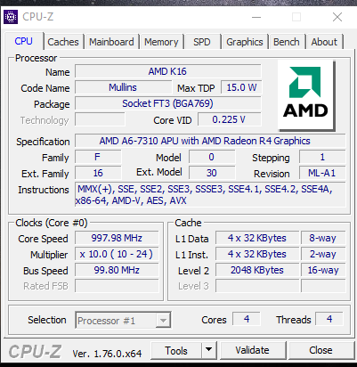 A6 7310 r4. CPU Z a6 7310.