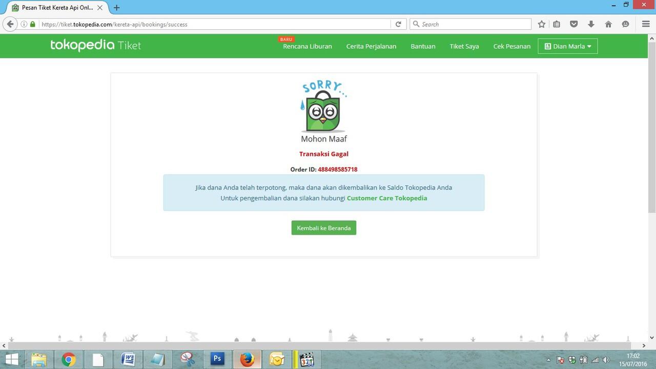 Kesalahan Tokopedia Menjadi Tanggung Jawab Customer