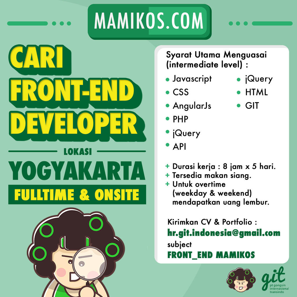 Mamikos cari FrontEnd Dev (Fulltime, Onsite) di Jogja 