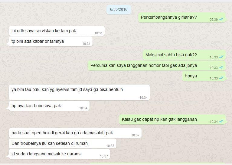 Beli HP di Galeri Indosat. Pastikan cek seluruh fungsi sebelum meninggalkan TKP. 