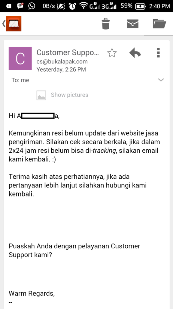 BUKALAPAK membiarkan FAKE RESI, Billy CARE MASUK!