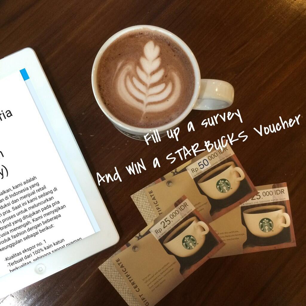 Mau dapet Voucher Starbucks Gratis? Tinggal isi survey ini aja gan!!!