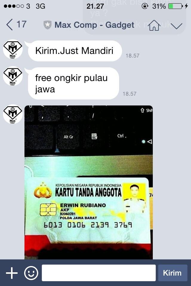 Hampir Tertipu Mengatasnamakan MAX COMP GADGET / ERWIN RUBIANO 