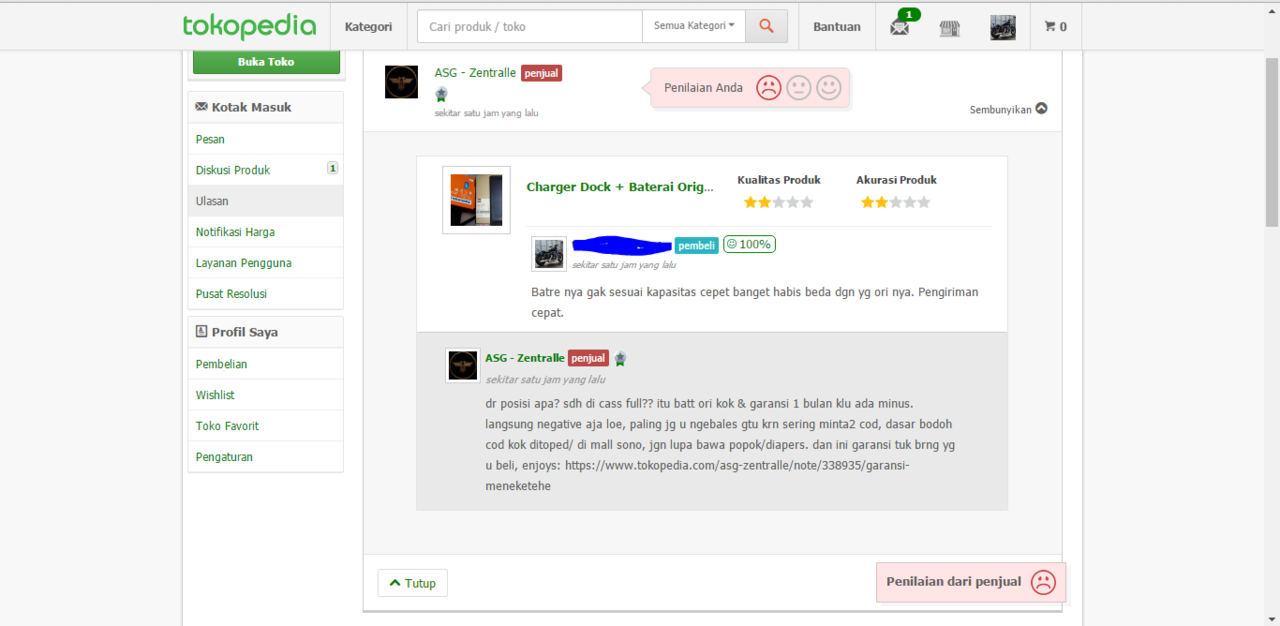 Surat terbuka untuk seller di tokopedia ASG-Zentralle seller LABIL