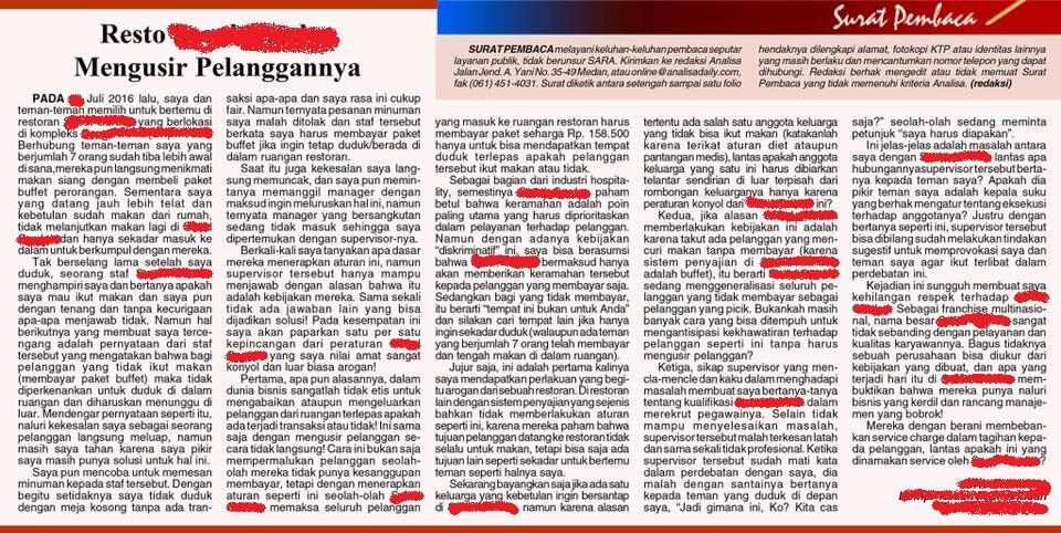 Apa pendpt agan dari Sabang-merauke soal masalah ini.About CustomerVsRestaurant