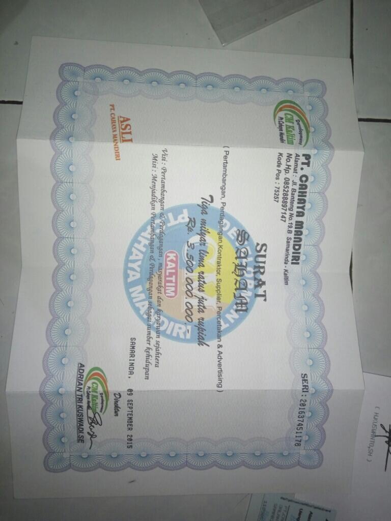 PT. Cahaya Mandiri. modus penipuan lama