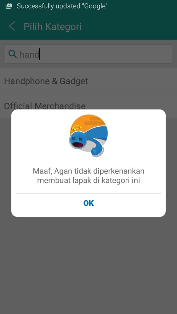 FJB tidak diperkenankan mengakses kategori HP