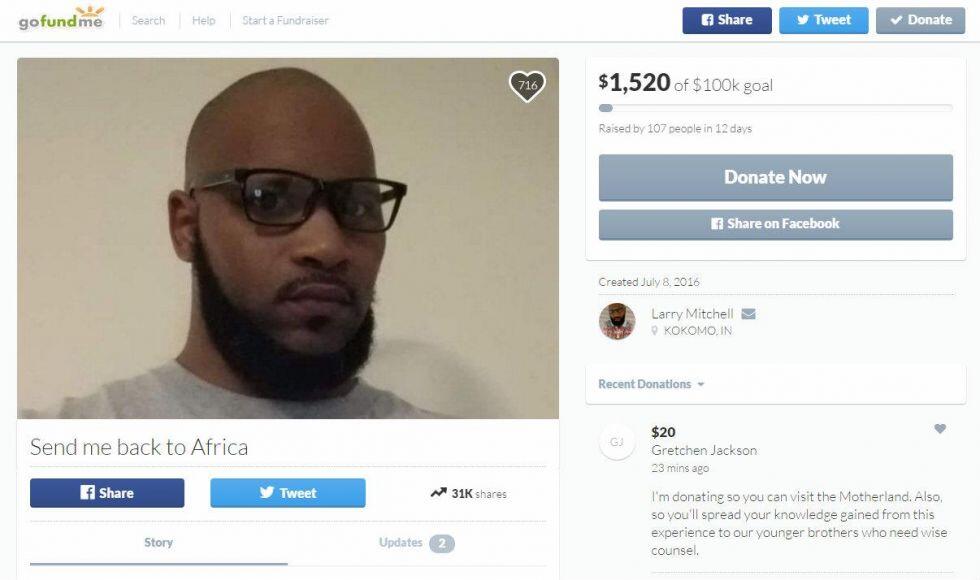 Menyindir sikap rasial dengan penggalangan dana 'go back to Africa'