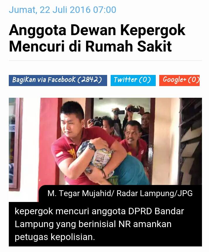 Anggota Dewan Kepergok Mencuri di Rumah Sakit