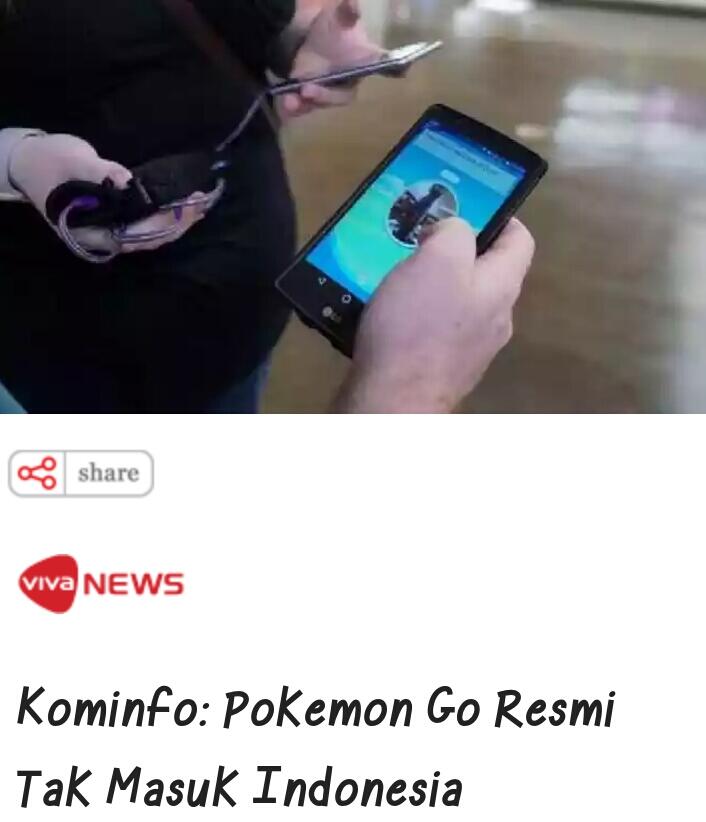 Kominfo: Pokemon Go Resmi Tak Masuk Indonesia
