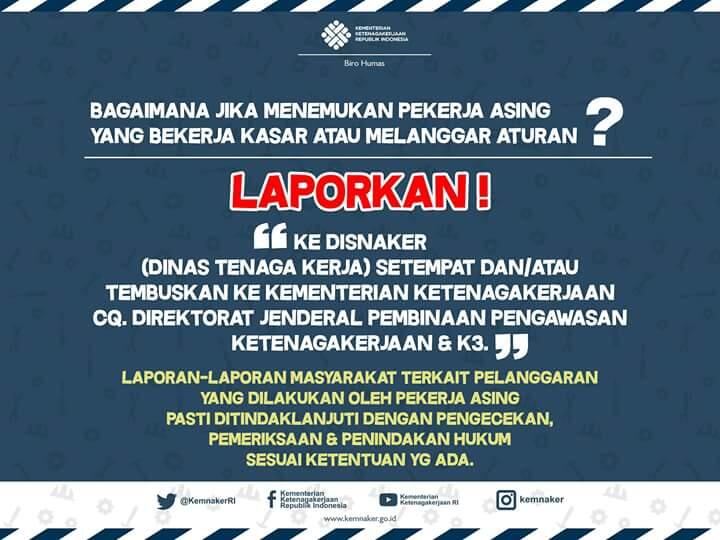 Jika ada warga Mainland kerja Buruh kasar , Laporkan !!!