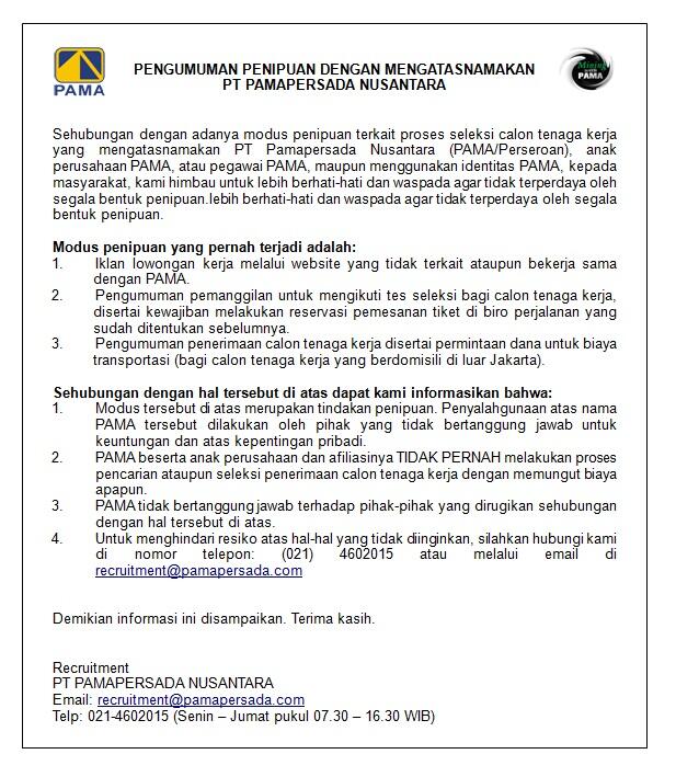 Hati Hati Penipuan Recruitment Atas Nama Pt Pamapersada Nusantara Page 3 Kaskus