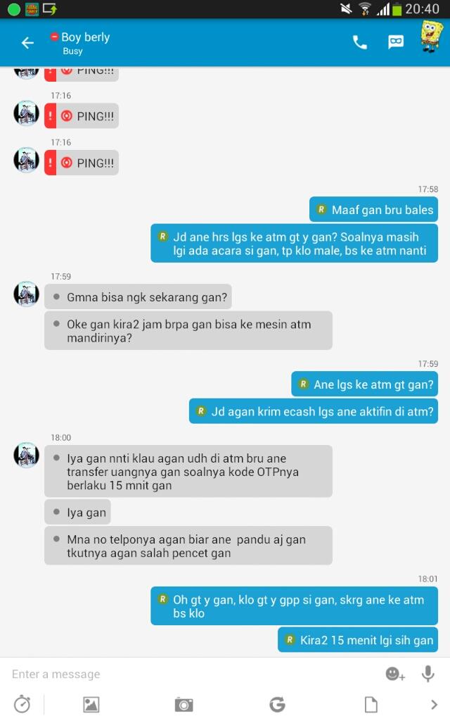 modus penipuan mandiri ecash