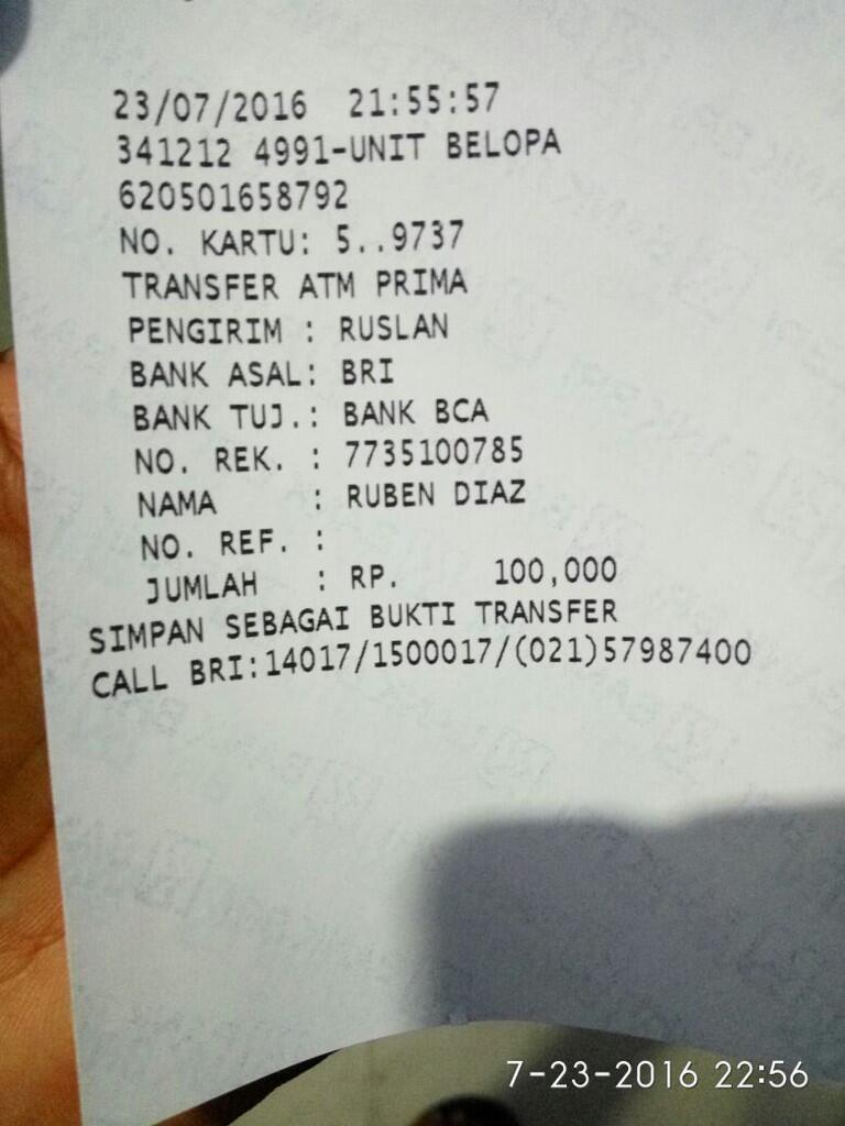 Testimonial Dan Bukti Transfer Diaz85