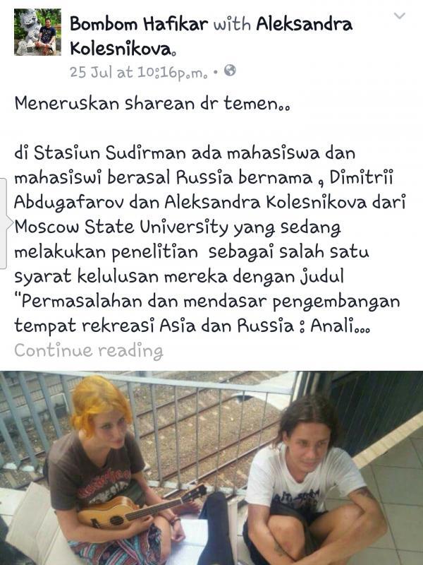 Dua Mahasiswa Asal Rusia Jadi Gelandangan di Stasiun Sudirman
