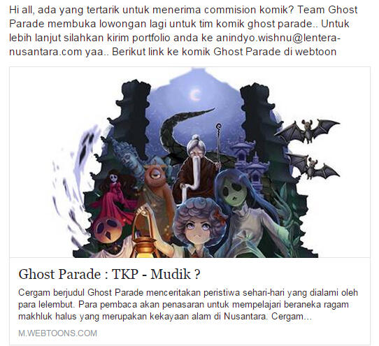 &#91;Bandung&#93; Dibutuhkan Asisten Komikus, Programer, dan Animator 2D