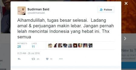 Sudirman Said Kena Reshuffle?