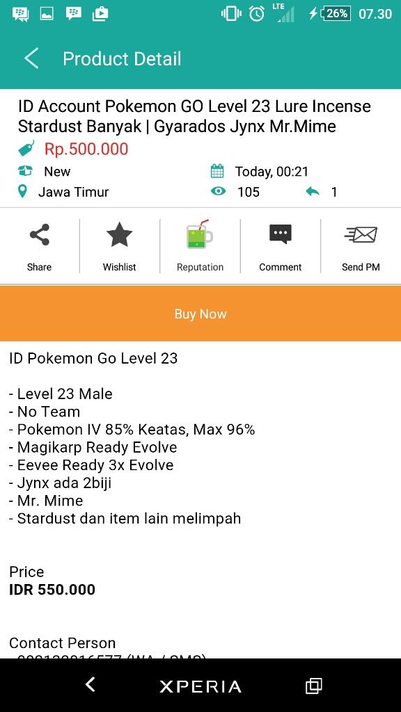 Hati-Hati membeli Akun Pokemon go !!!