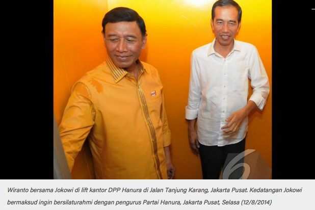Jokowi Pilih Wiranto Jadi Menko Polhukam di Kabinetnya?