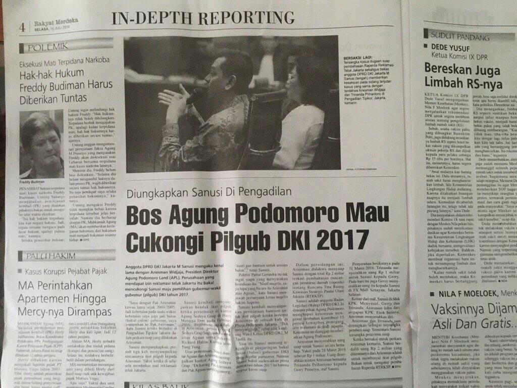 Surat Sekjen Seknas Jokowi untuk Ahok