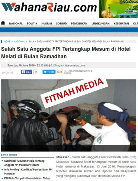 Ternyata Berita Anggota FPI Mesum Bersumber Dari Agen Judi