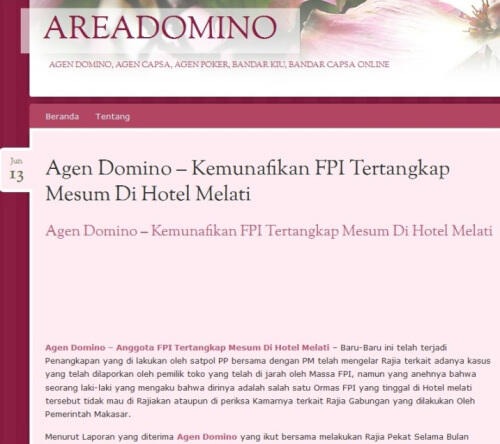Ternyata Berita Anggota FPI Mesum Bersumber Dari Agen Judi