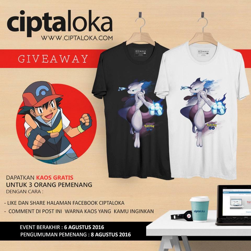 &#91;GRATIS&#93; Giveaway Kaos Pokemon (s/d 6 Agustus 2016)