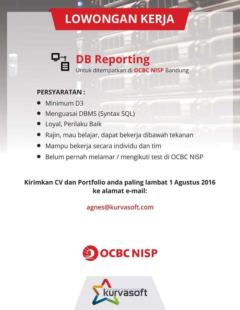 Lowongan Kerja DB Reporting  KASKUS