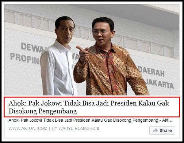 Ganggu Ahok, Jokowi Kepret Rizal Ramli
