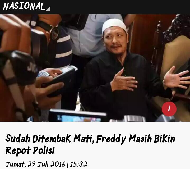 Sudah Ditembak Mati, Freddy Masih Bikin Repot Polisi