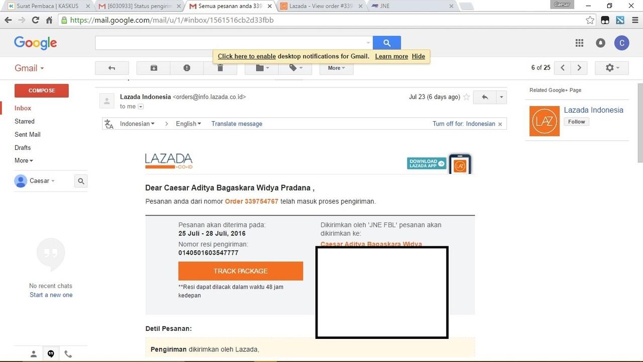 Kecewa dengan Lazada dan JNE Tangerang