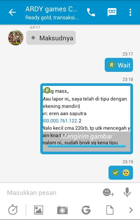 HOT ARDY GAME CENTER PENIPU GAGAL !!!