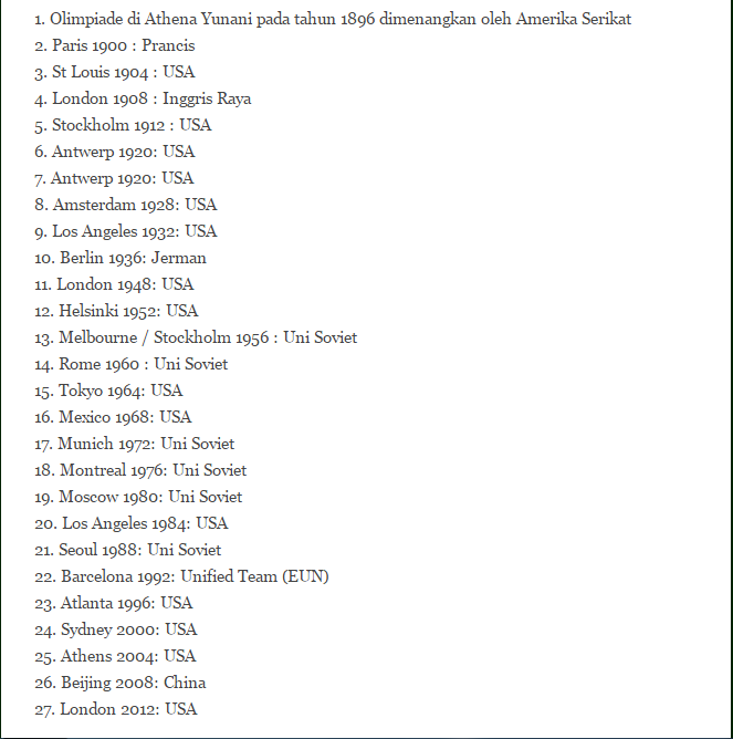 Fakta di Balik Kemenangan Para Atlet Olimpiade 2016