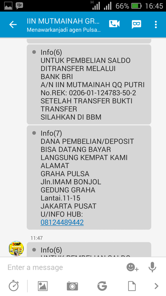 &#91;Sharing&#93; Modus Penipuan mengatasnamakan &quot;Graha Pulsa&quot;