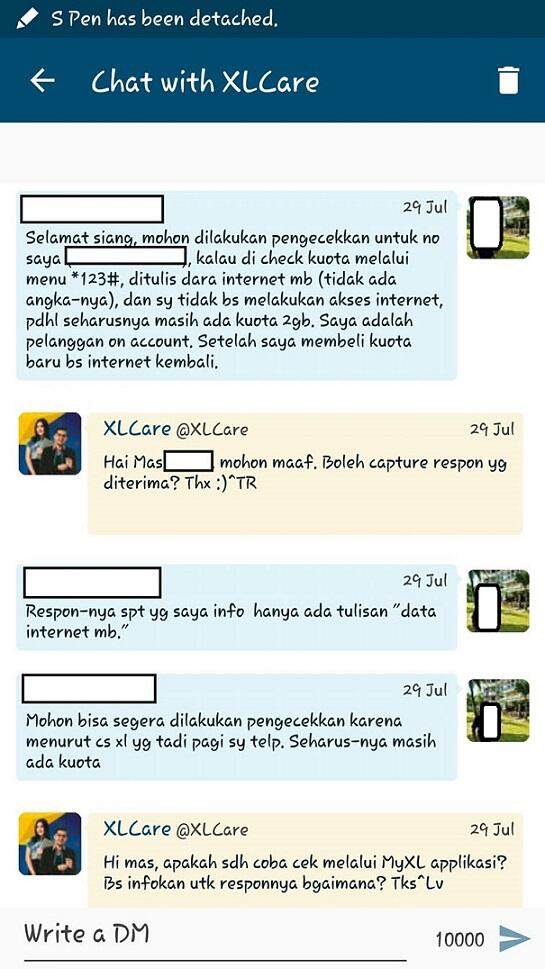 Buruknya Customer Care XL dalam menjawab keluhan pelanggan