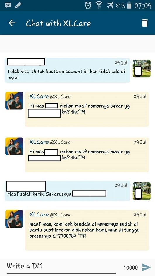 Buruknya Customer Care XL dalam menjawab keluhan pelanggan