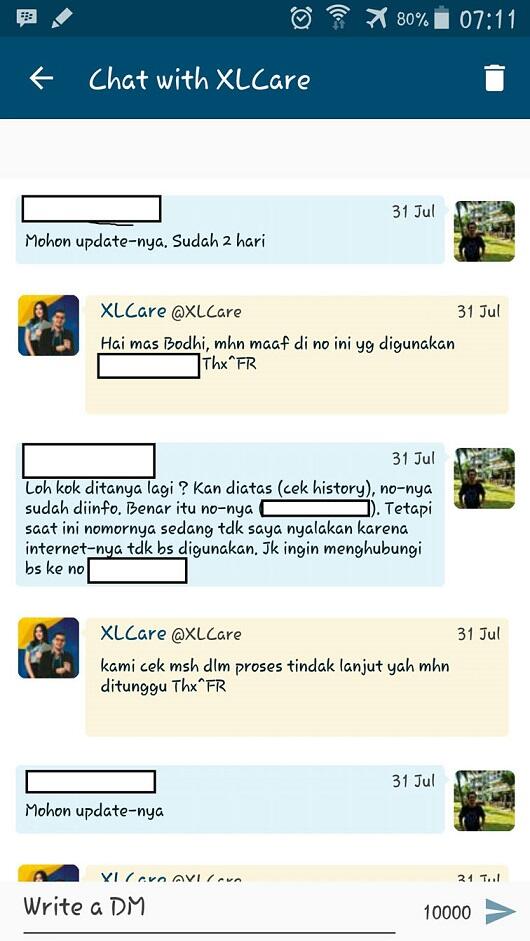 Buruknya Customer Care XL dalam menjawab keluhan pelanggan